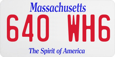 MA license plate 640WH6