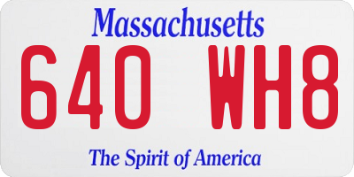 MA license plate 640WH8