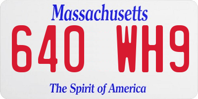 MA license plate 640WH9