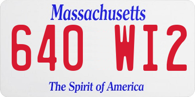 MA license plate 640WI2