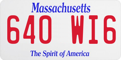 MA license plate 640WI6