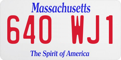 MA license plate 640WJ1