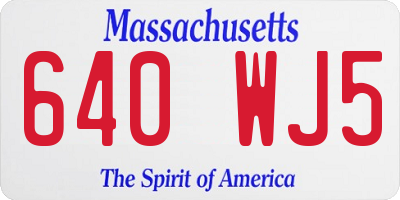 MA license plate 640WJ5