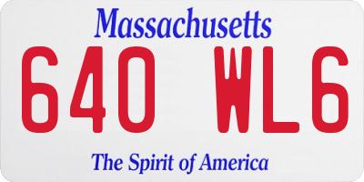 MA license plate 640WL6