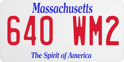 MA license plate 640WM2