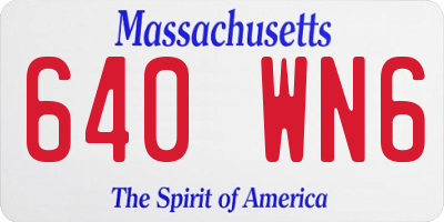 MA license plate 640WN6