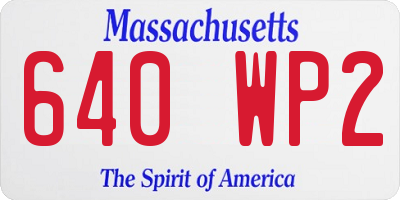 MA license plate 640WP2