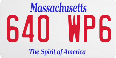 MA license plate 640WP6