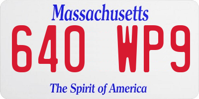 MA license plate 640WP9