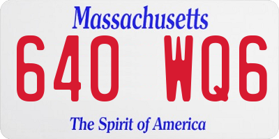 MA license plate 640WQ6