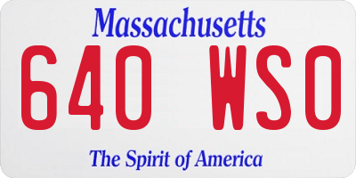 MA license plate 640WS0