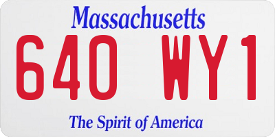MA license plate 640WY1