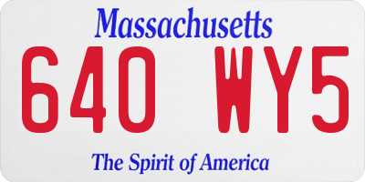 MA license plate 640WY5
