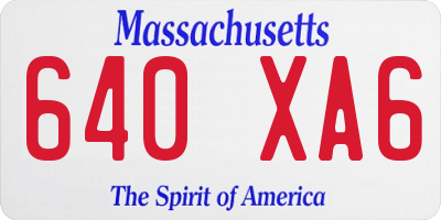 MA license plate 640XA6