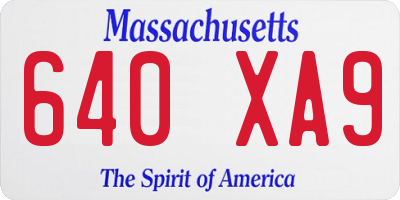 MA license plate 640XA9