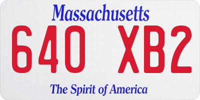 MA license plate 640XB2