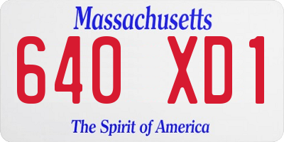 MA license plate 640XD1