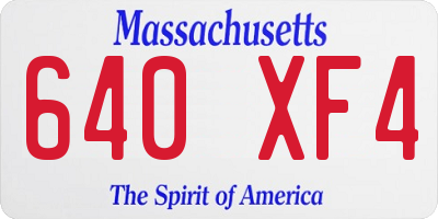 MA license plate 640XF4