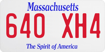 MA license plate 640XH4