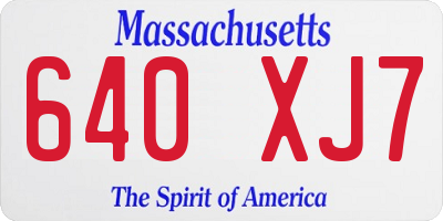 MA license plate 640XJ7