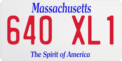 MA license plate 640XL1