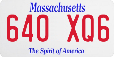 MA license plate 640XQ6