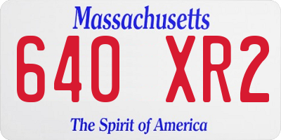 MA license plate 640XR2