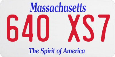 MA license plate 640XS7
