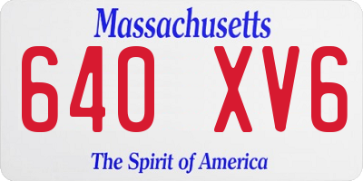 MA license plate 640XV6
