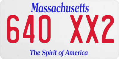MA license plate 640XX2