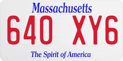 MA license plate 640XY6