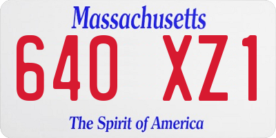 MA license plate 640XZ1