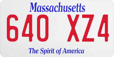 MA license plate 640XZ4