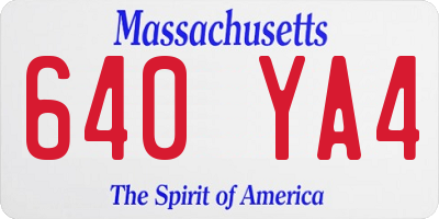 MA license plate 640YA4