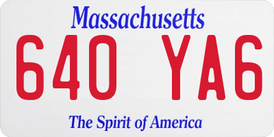 MA license plate 640YA6