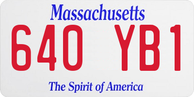 MA license plate 640YB1