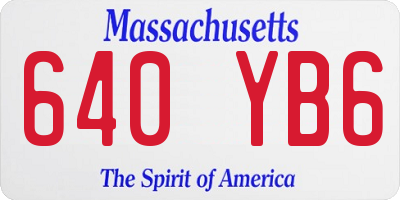 MA license plate 640YB6