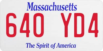 MA license plate 640YD4