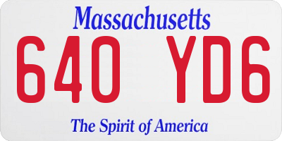 MA license plate 640YD6