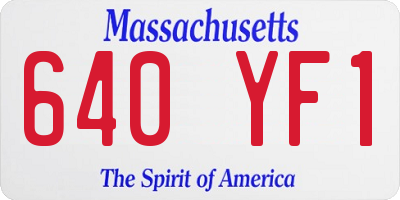 MA license plate 640YF1