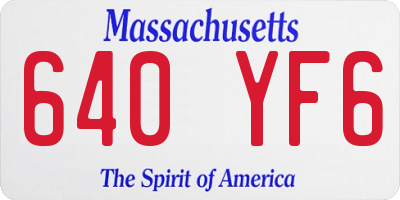 MA license plate 640YF6