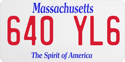 MA license plate 640YL6