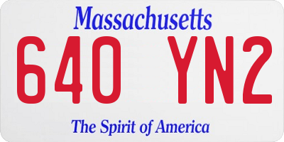 MA license plate 640YN2