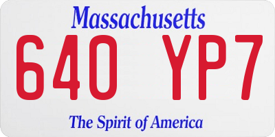 MA license plate 640YP7
