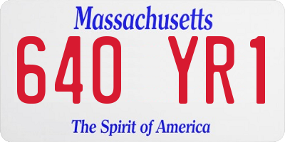 MA license plate 640YR1