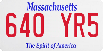 MA license plate 640YR5