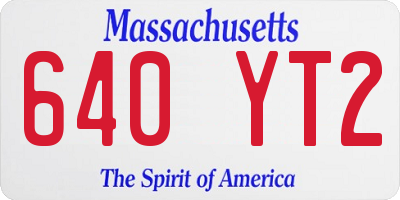 MA license plate 640YT2