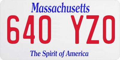 MA license plate 640YZ0
