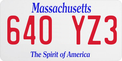 MA license plate 640YZ3