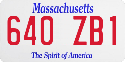 MA license plate 640ZB1
